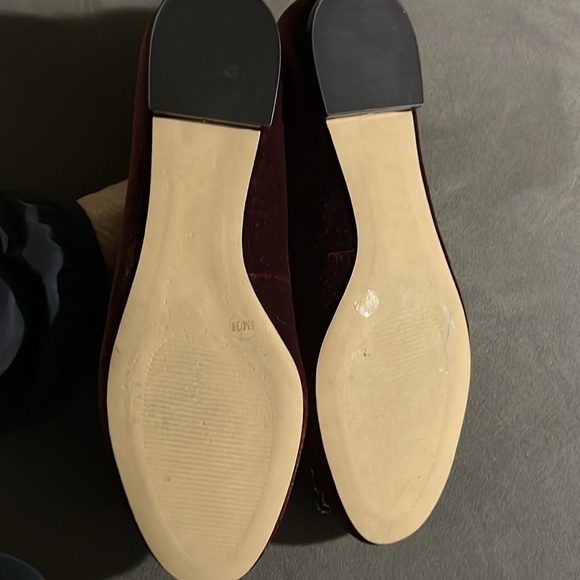 High society velvet wine flats with square bling nwt size 8/38 - Picture 4 of 7
